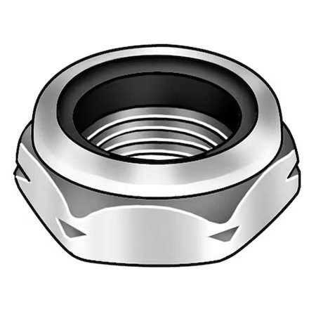 Nylon Insert Lock Nut, 5/8″-18, Steel, Grade 2, Zinc Plated, 25/64 In Ht, 50