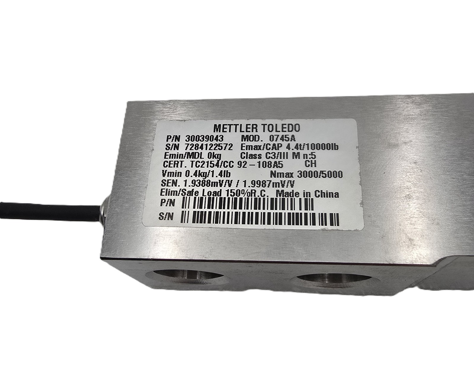 METTLER TOLEDO 30039043 0745A STAINLESS STEEL BEAM LOAD CELL (FAST SHIPPING)
