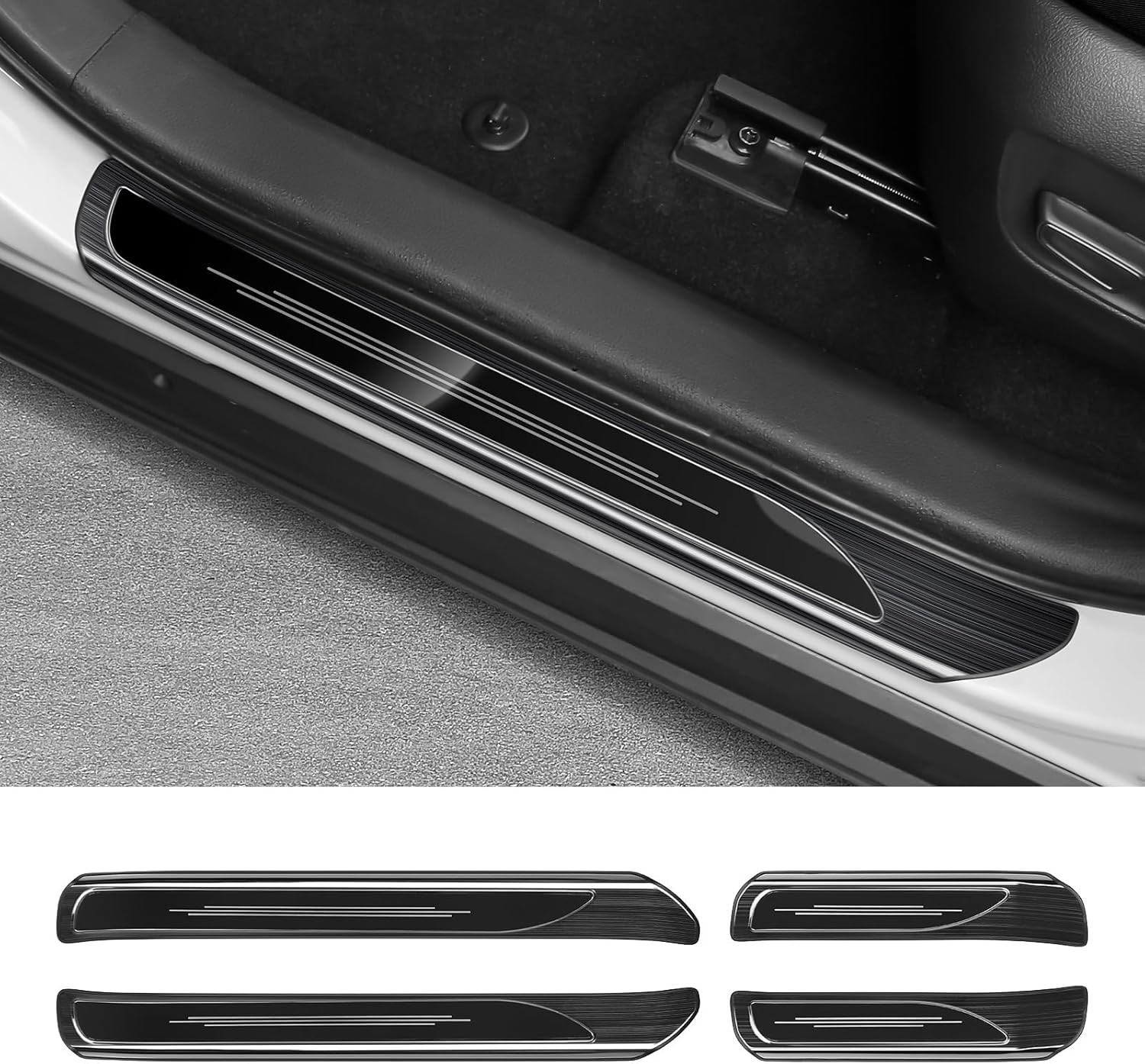 4PCS Protector de Umbral para Toyota RAV4 Hybrid/Prime 2019-2025 – Acero Inoxida