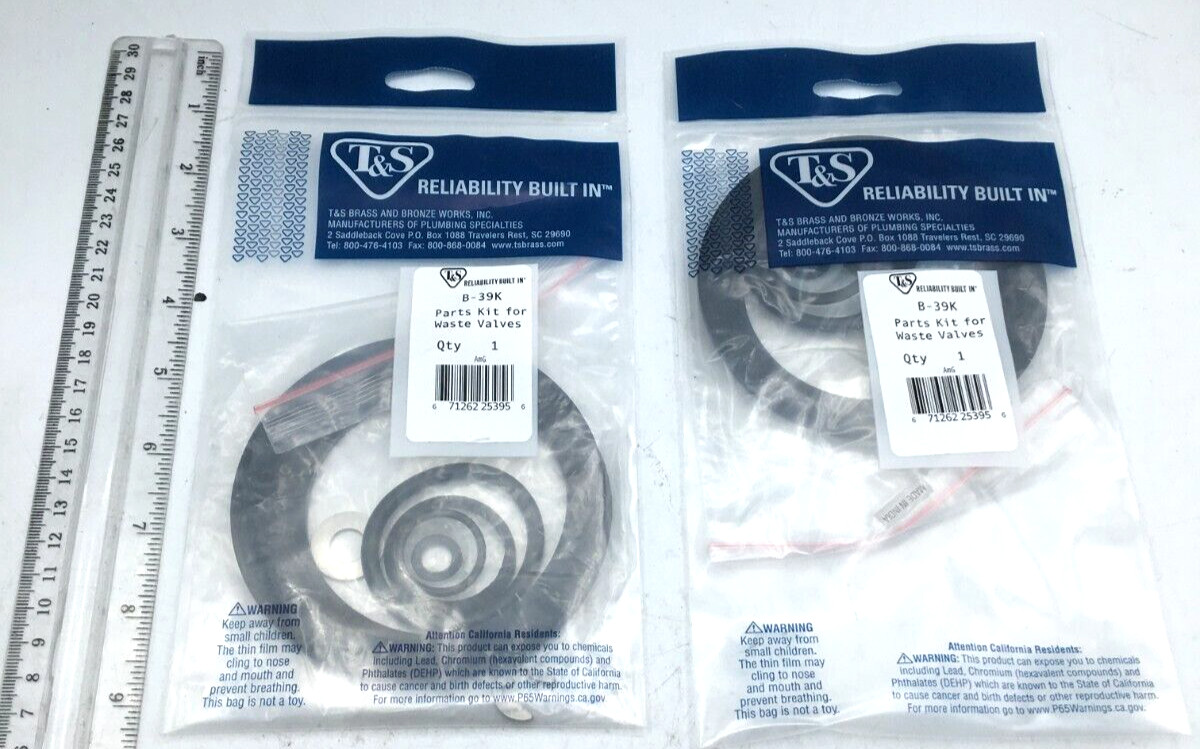 T&S Lot of 4 Parts Kit For Waste Valves B-39K New