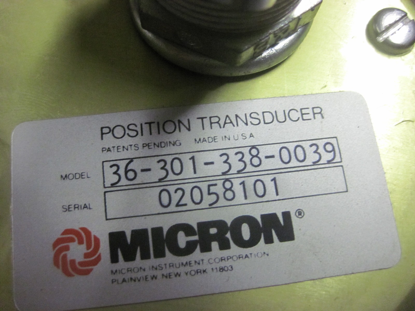 100% WARRANTY (NEW) Micron 36-301-338-0039 Position Transducer