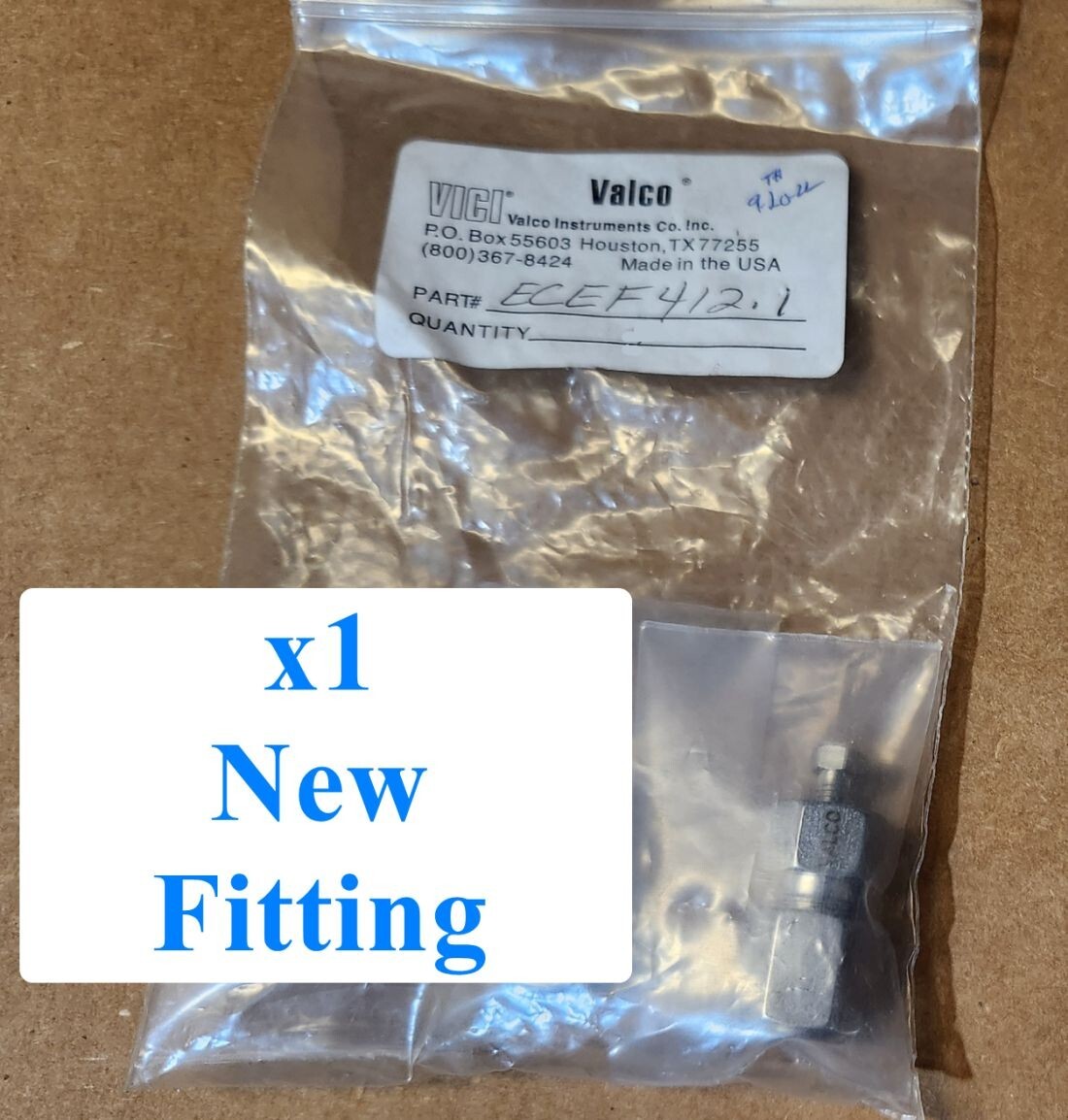 NEW Vici Valco ECEF412.1 Fitting 1/4” to 1/16”, 0.4 mm bore, 2.1 mm cone
