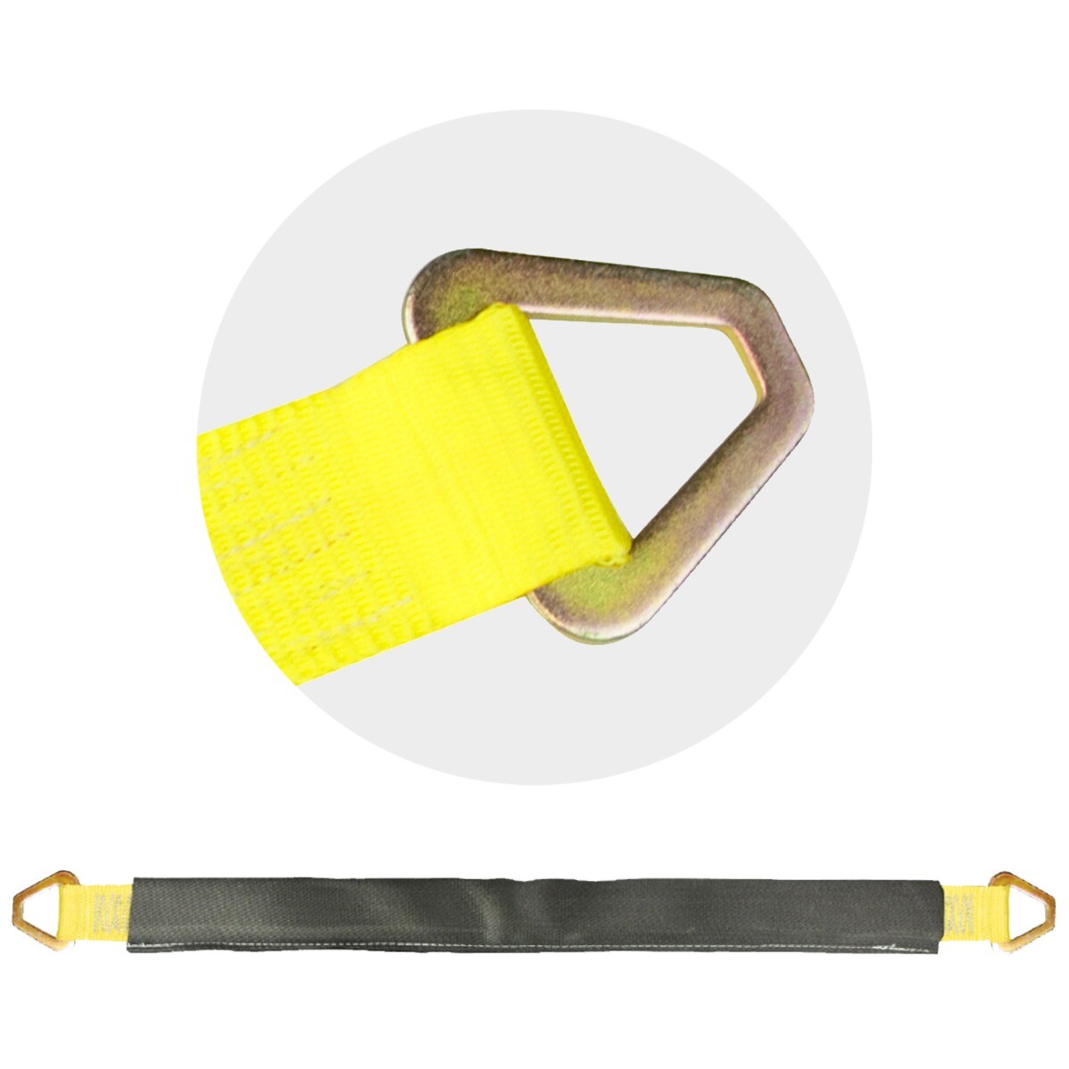 VULCAN 3-Ply Stiff Car Tie Down Axle Strap – Wear Pad – 2″ x 36″ – 3300 lbs SWL