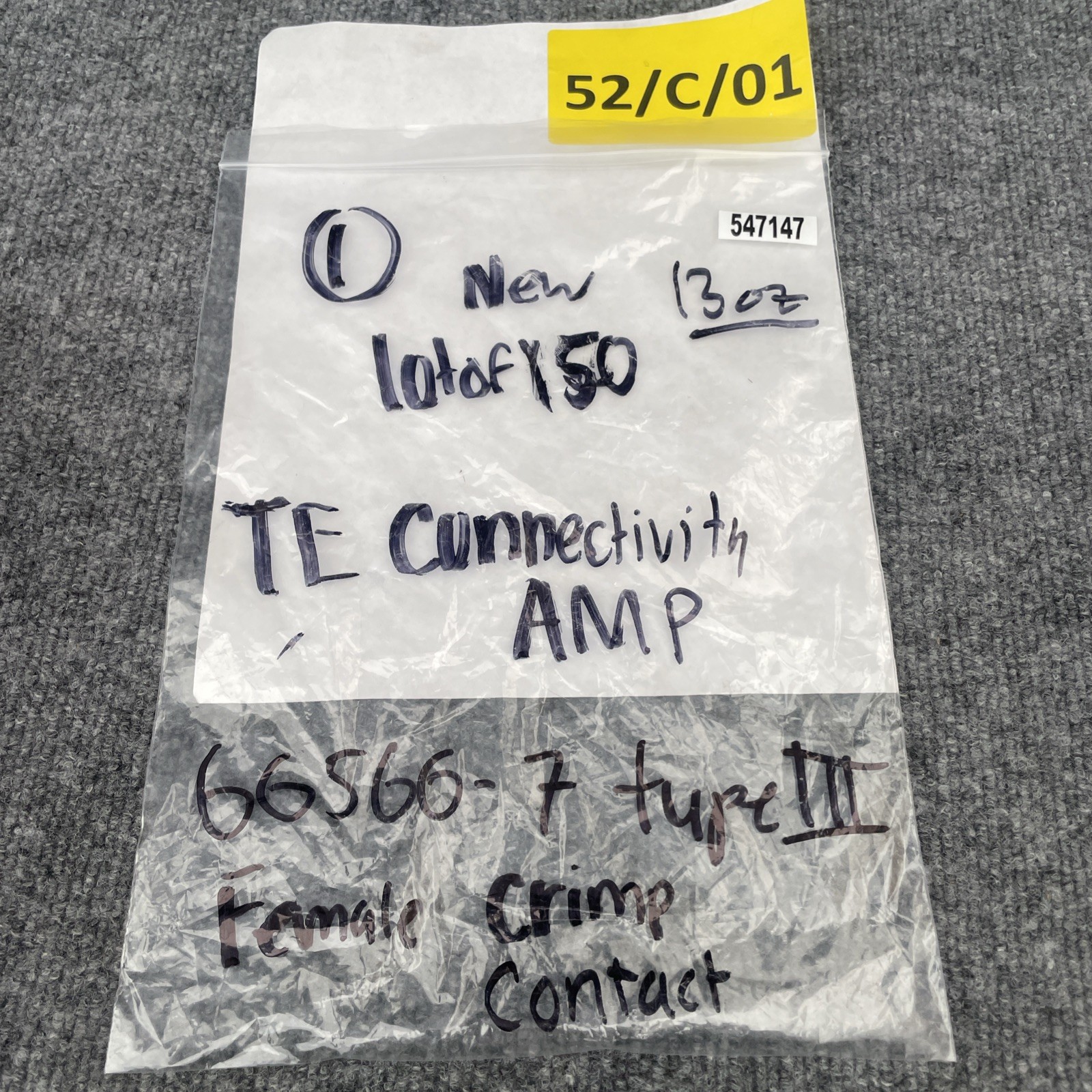 Lot of 150 – TE AMP 66565-7 Type III+ Series Female Crimp Contact New Other