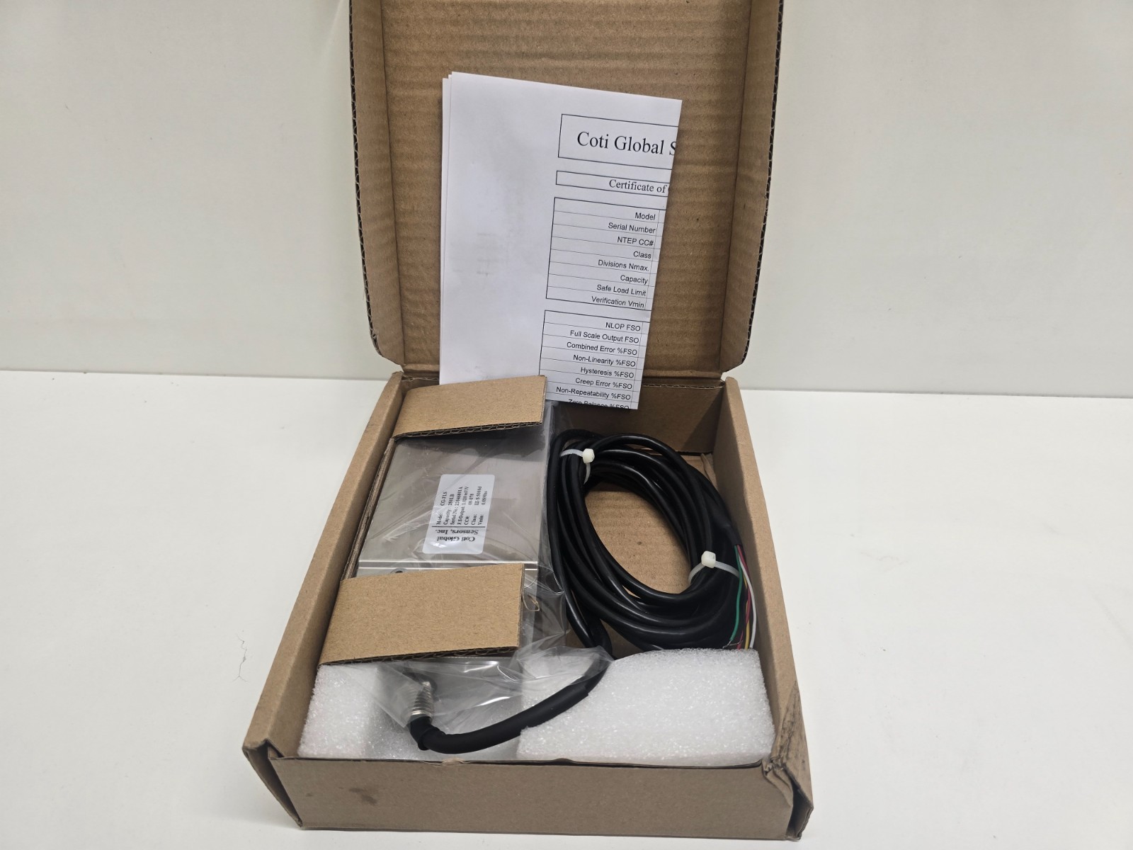 NEW IN BOX! COTI GLOBAL 250LB STAINLESS STEEL LOAD CELL CG-FLS