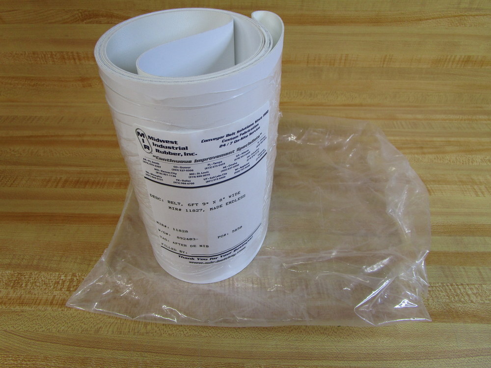 Midwest Industrial Rubber 11827 Belt 6’9″ x 8″