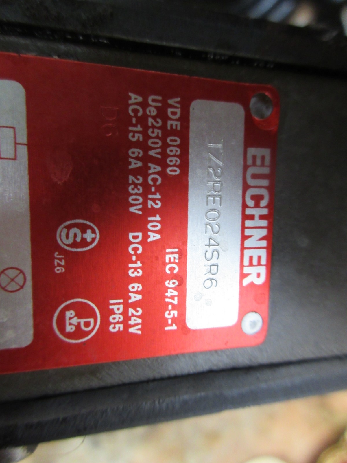 1996 CITIZEN L25 CNC LATHE EUCHNER INTERLOCK SAFETY SWITCH TZ2RE024SR6 EACH 1