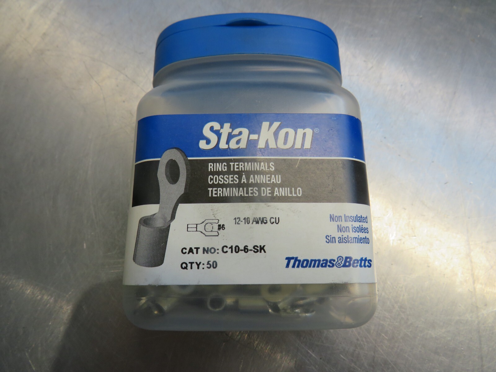Thomas & Betts Sta-Kon C10-6-SK Ring Terminals (Pk. of 50)
