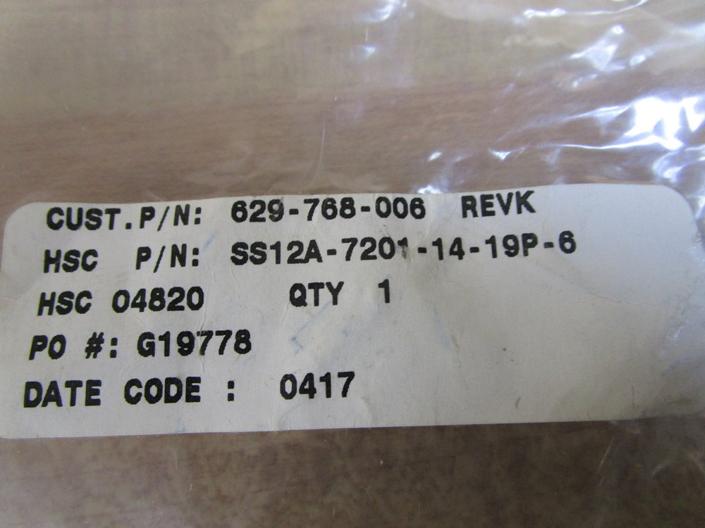 HSC SS12A-7201-14-19P-6 Connector Plug 629-768-006