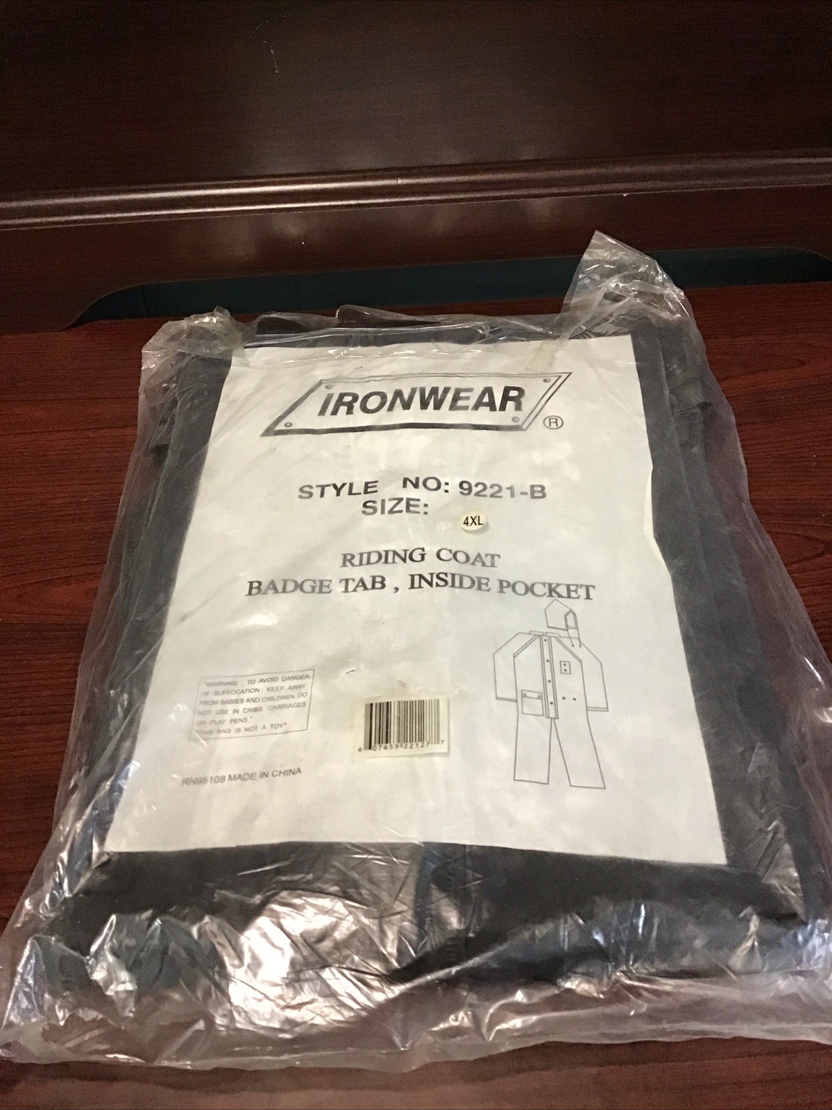 Ironwear, Coat Detachable Hood/packets Badge Pocket, Size4XL,#9221-B
