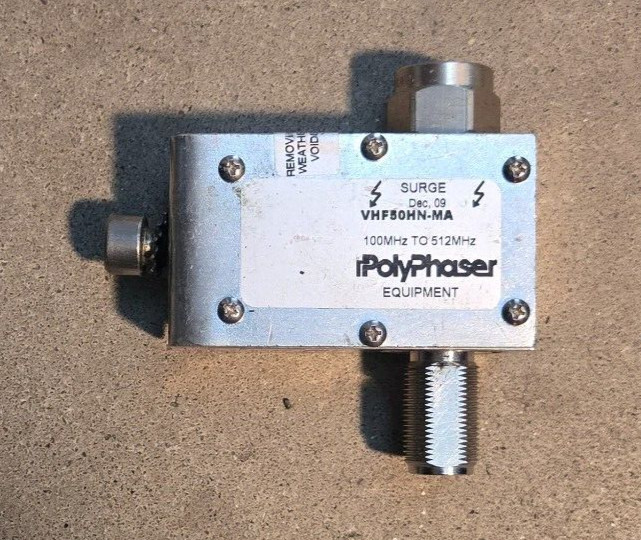Used Polyphaser VHF50HN-MA 100-512 MHz Type N Male / Type N Female