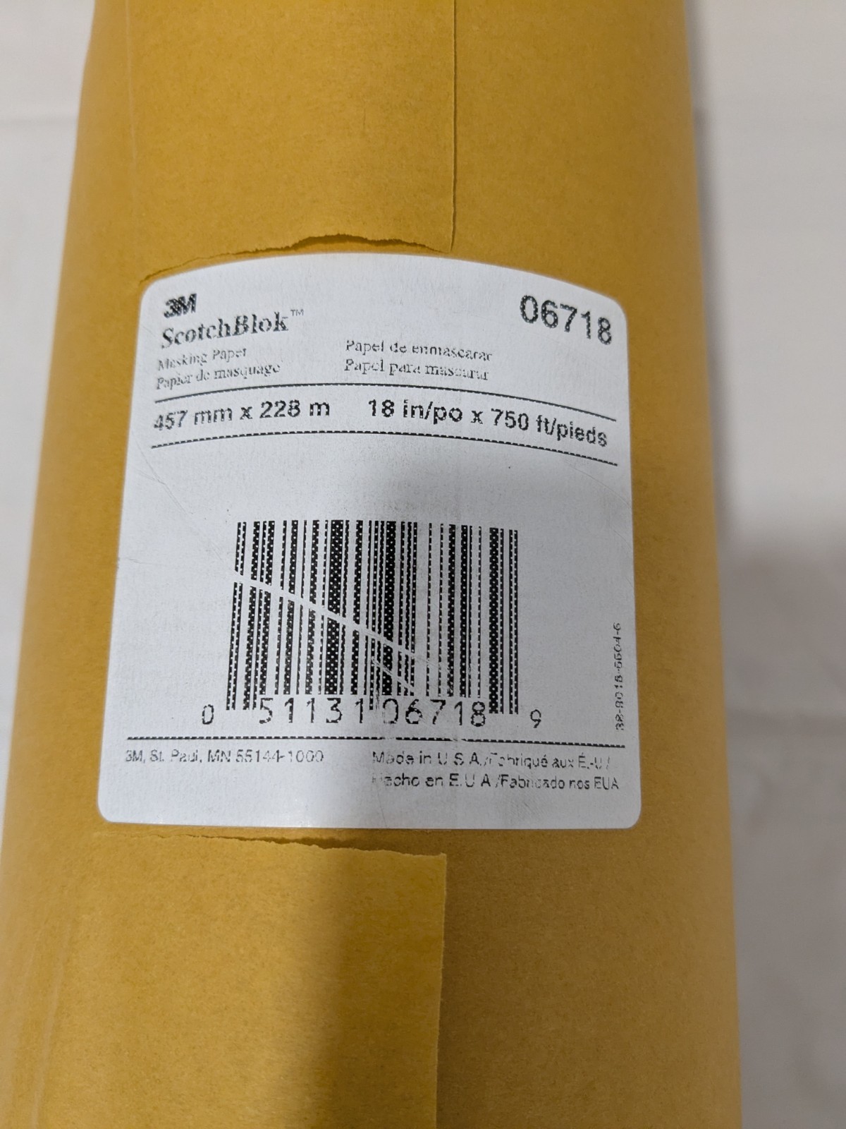 3M Masking Paper: 18″ Wide, 250 yd Long, 2 mil Thick, Gold 7000051780