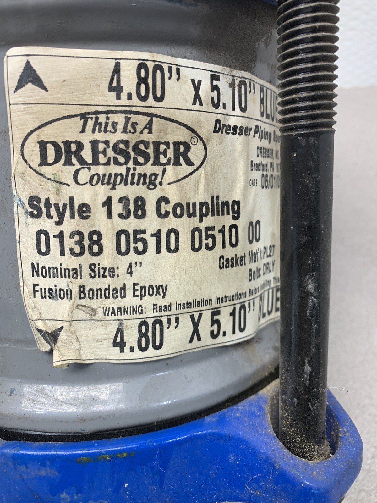 NEW DRESSER STYLE 138 COUPLING 4.80″ X 5.10″ BLUE 0138 0510 0510 00