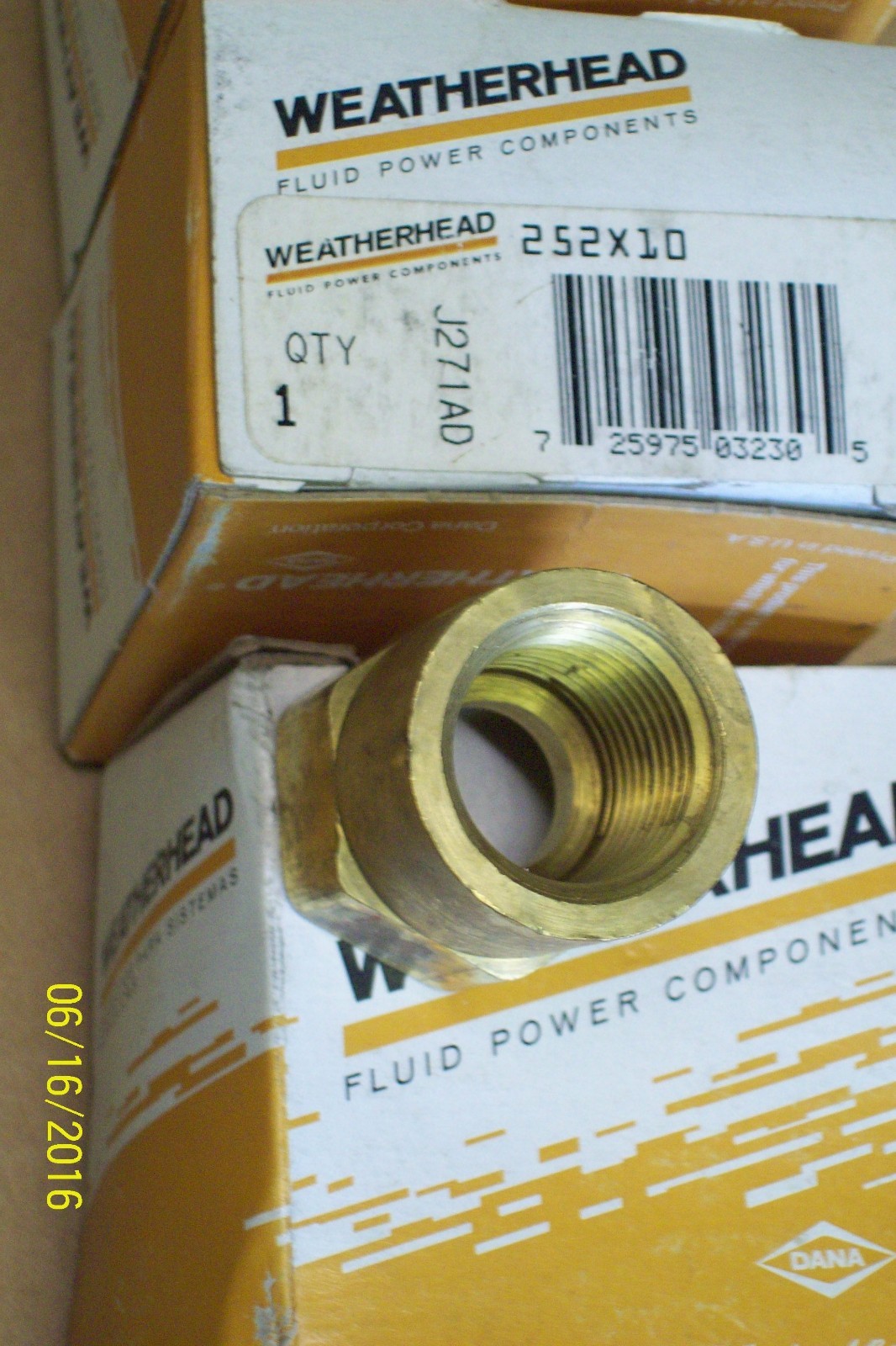 *LOT OF 2* NEW WEATHERHEAD BRASS FEMALE CONNECTOR 5/8″ TUBE OD 252X10