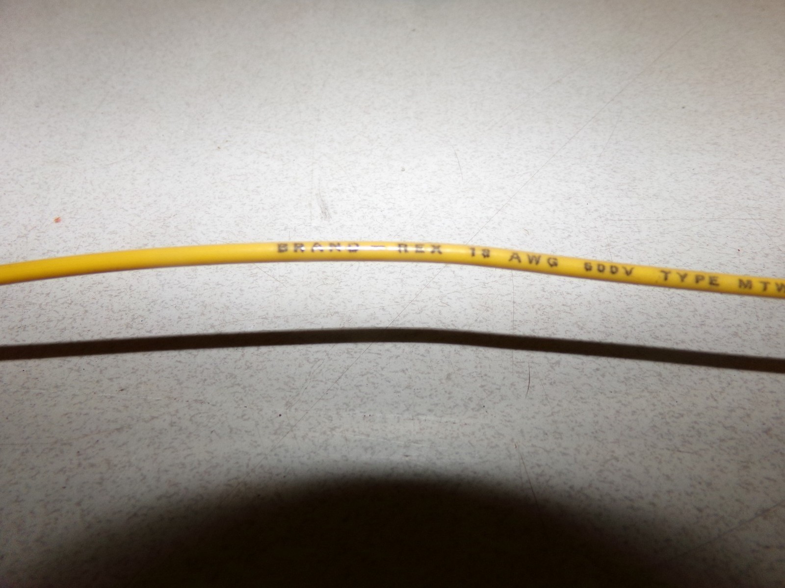 Brand-Rex Type MTW TFFN 1316 Yellow Cable Gasoline & Oil Resistant 18AWG 600V
