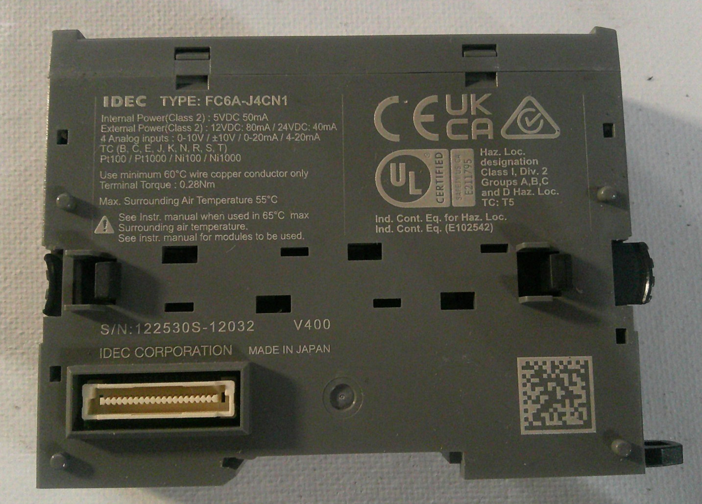 IDEC FC6A-J4CN1 FC6A MicroSmart PLC 4PT Universal Analog Input Module