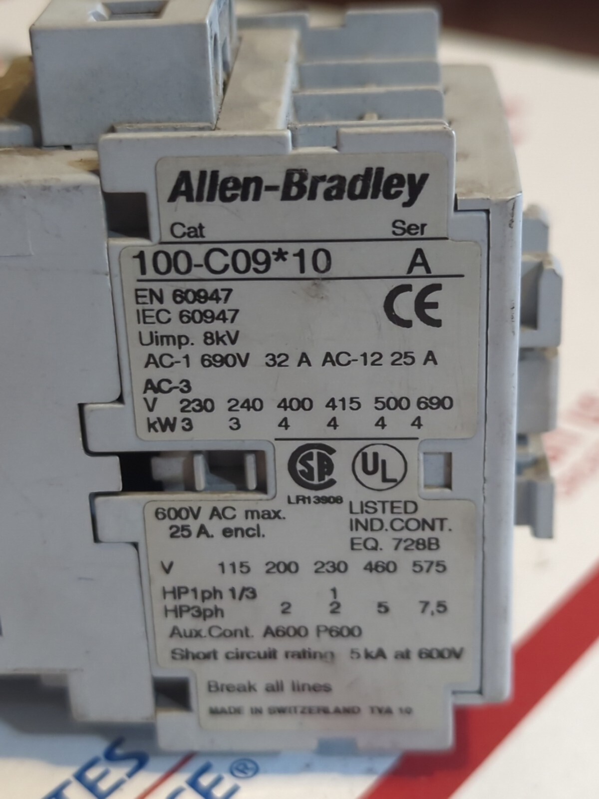 Allen-Bradley AB 100-C09*10 Series A CONTACTOR *** FREE SHIPPING