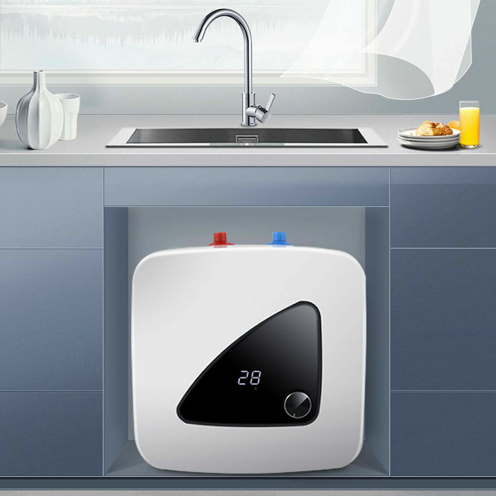 Compact Mini-Tank Storage 8L 110V 1500W Instant Electric Hot Water Heater Shower