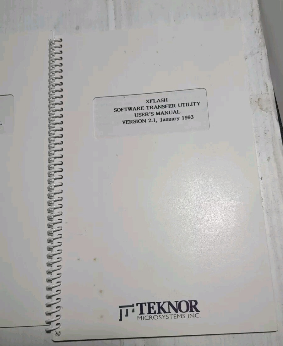Teknor Mircosysems Manual Bundle TEK-PG1(1.1&2.1)TEK-AT1(1.0&2.0)XFLASH1 MDISK21