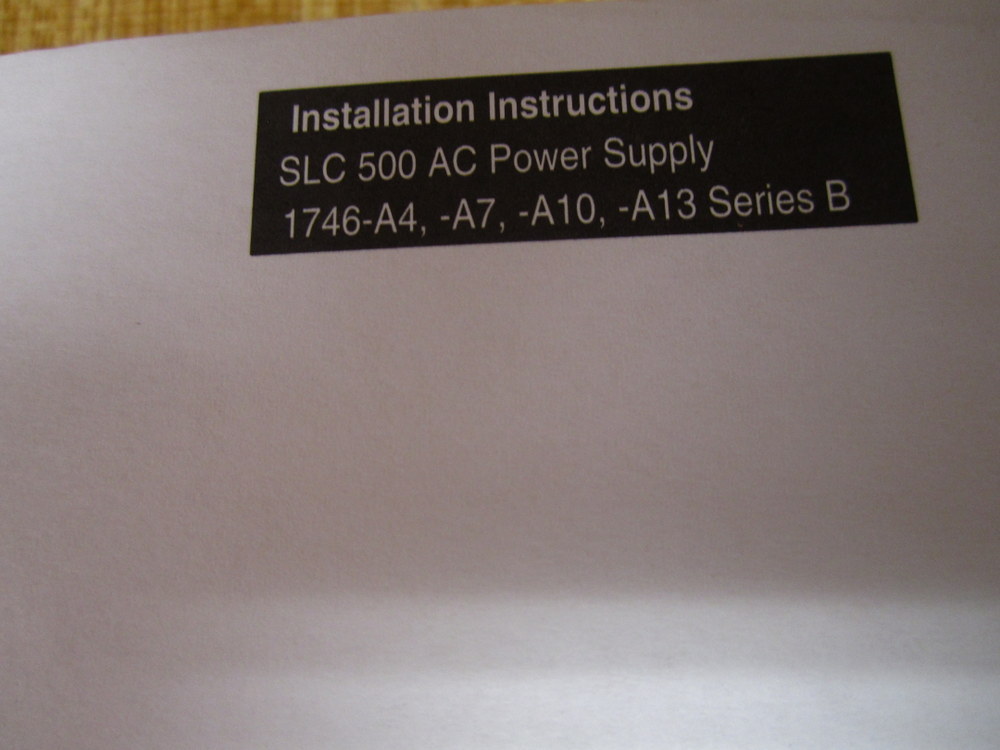 Allen Bradley 40072-042-01 SLC 500 Installation Instructions 40072-042-01 (A)
