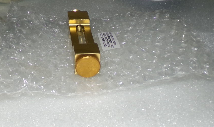 Gits 15312 Liquid Level Gauge Aluminum Gold Anodize Glass 1/4-18 Thread NEW
