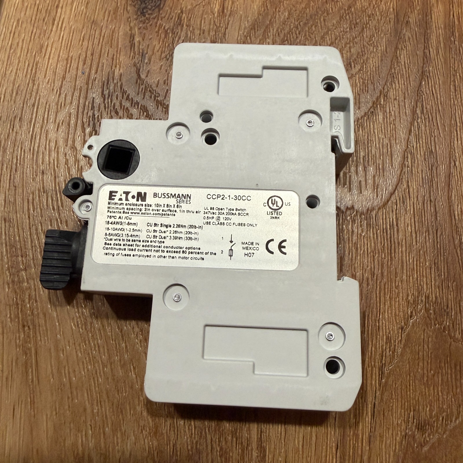 Eaton Bussmann CCP2-1-30CC Fusible Disconnect Quantity (1) Open Type Switch