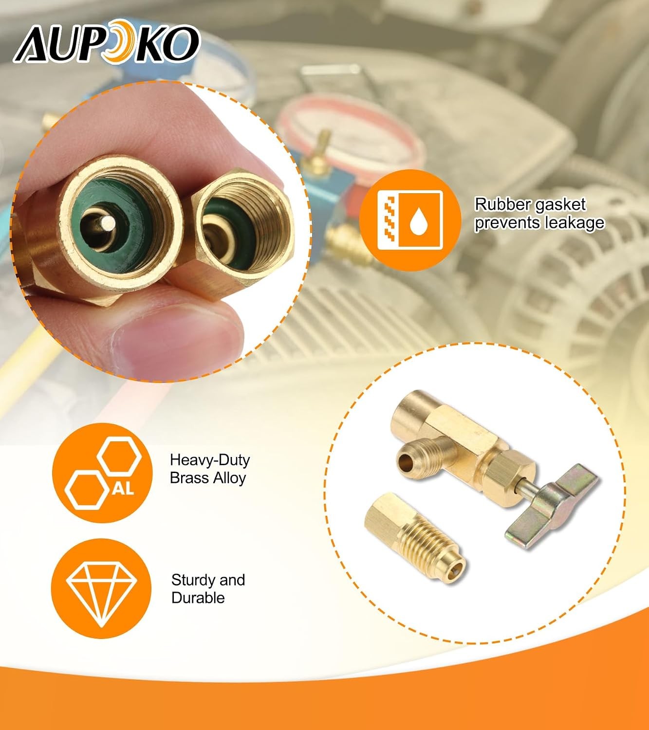 R1234YF Self-Sealing Can Tap with R134A 1/2” to 1/4” SAE Refrigerant Adapter