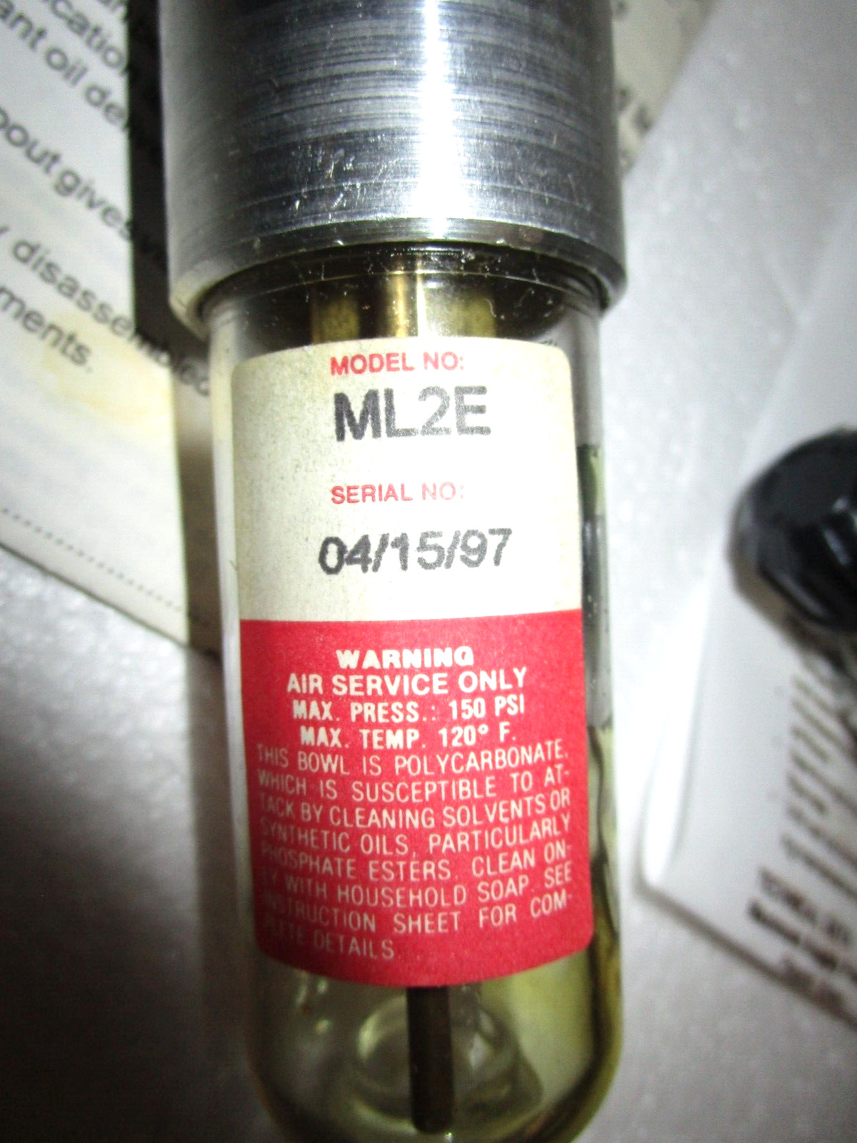 New Coil Hose Pneumatics Oiler For Air Svc Mod #ML2E 1/4″ FNPT 150F Max 150 PSI