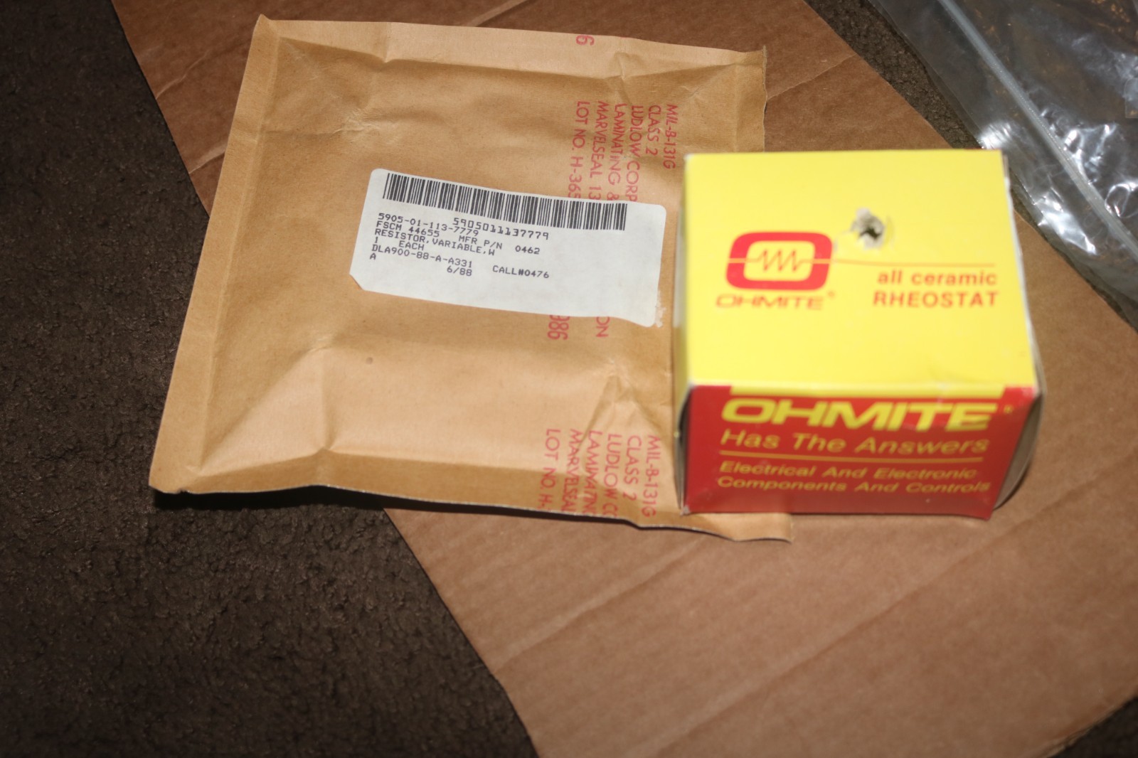 NOS Ohmite 100 Watt ceramic potentiometer model K RKS7K5 7K5 Ohms