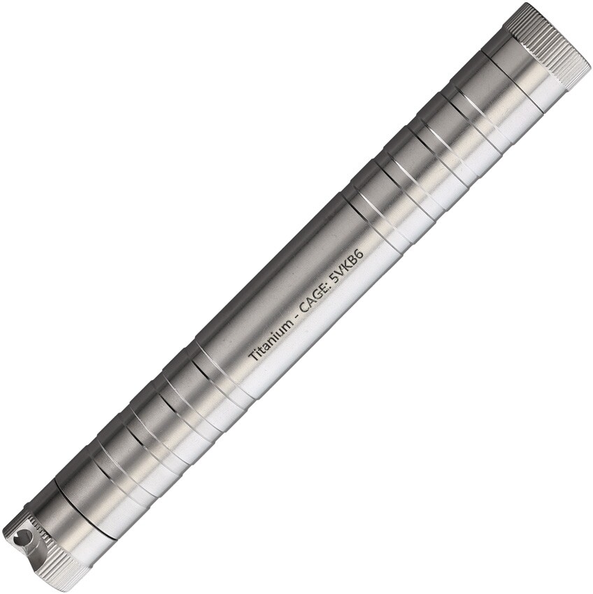 Maratac Tube-A-Ton Titanium Secured Lid Via Flange-to-Cap Fits Two AA Batteries
