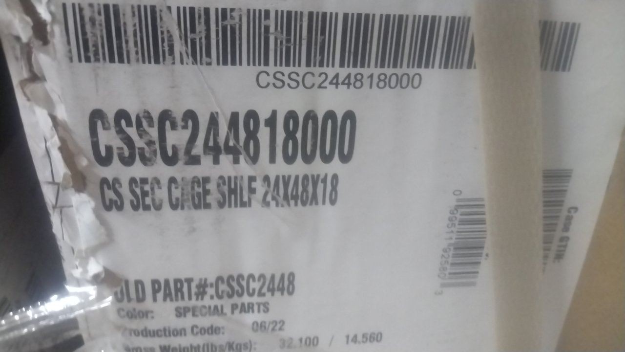 Cambro CSSC244818000 42-1/2 In Overall Width 25-1/4 In Depth Security Cage