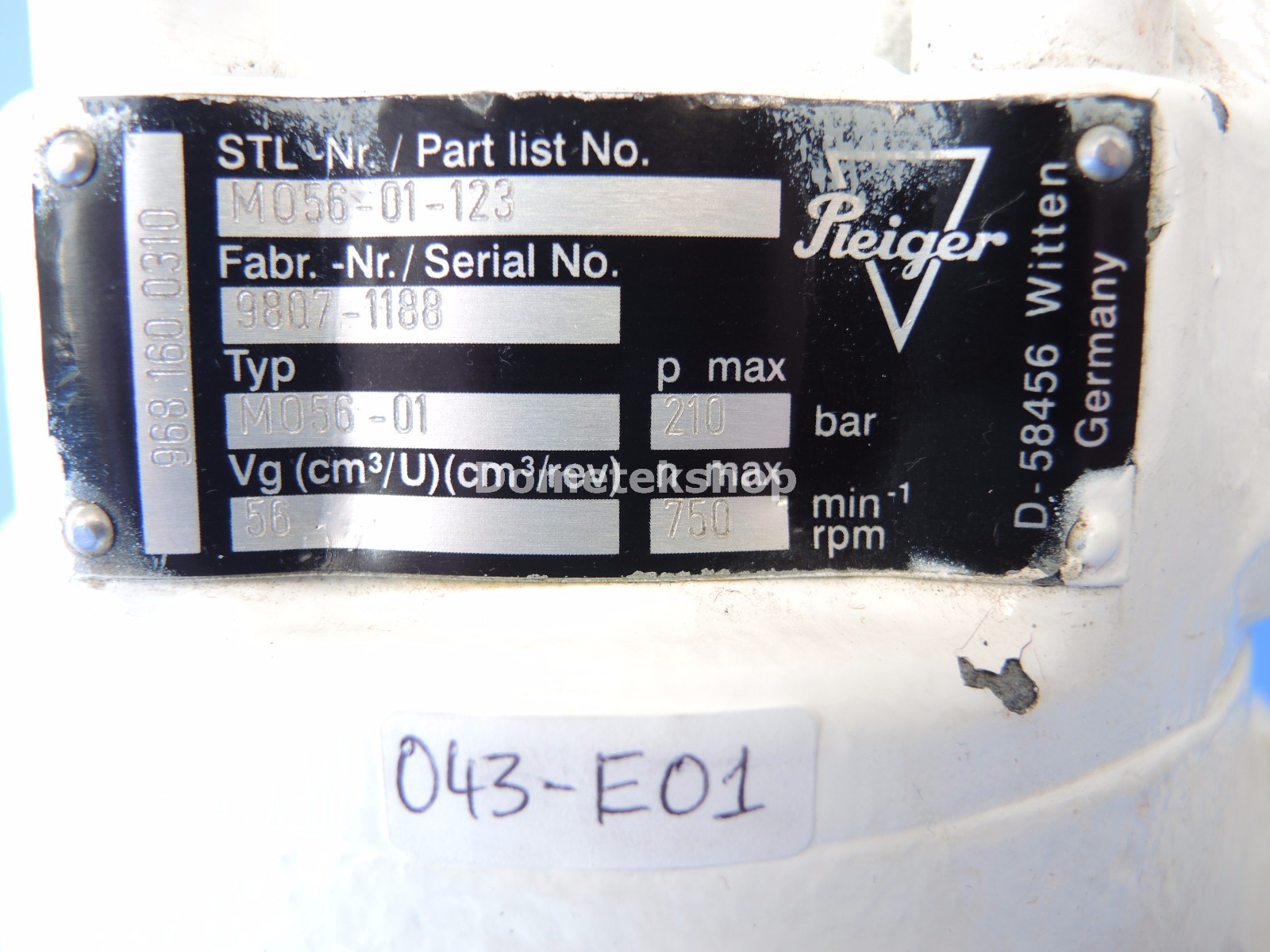 Pleiger M056-01-123 Hydro motor Year 1998