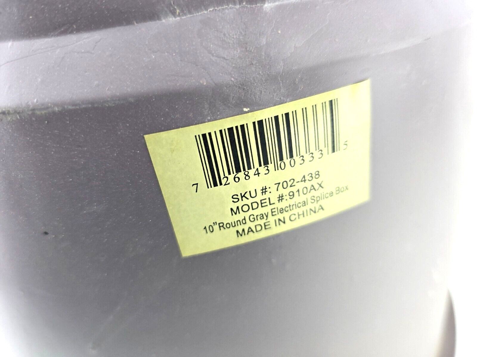 Newhouse Electric 10 in. Round Electrical Splice Box Gray PVC Outdoor 910AX