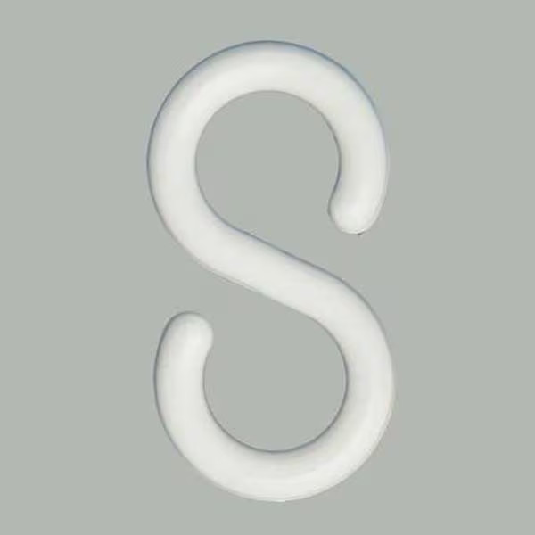 Manufacturer Varies S-Hook for Plastic Chain Barrier, White, 2 93/100 in Length,