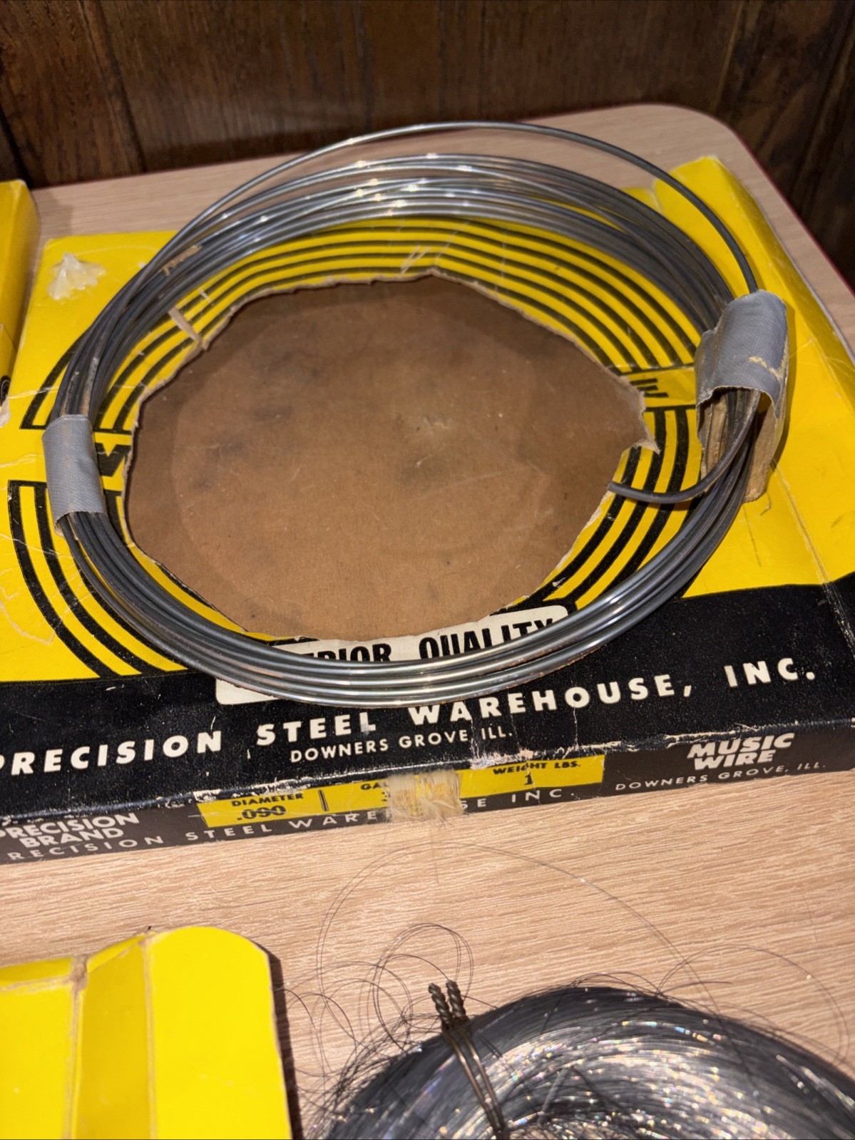 Vtg Music Wire Lot 4 Precision Brand USA .006,0.80,and .090 DIAM READ