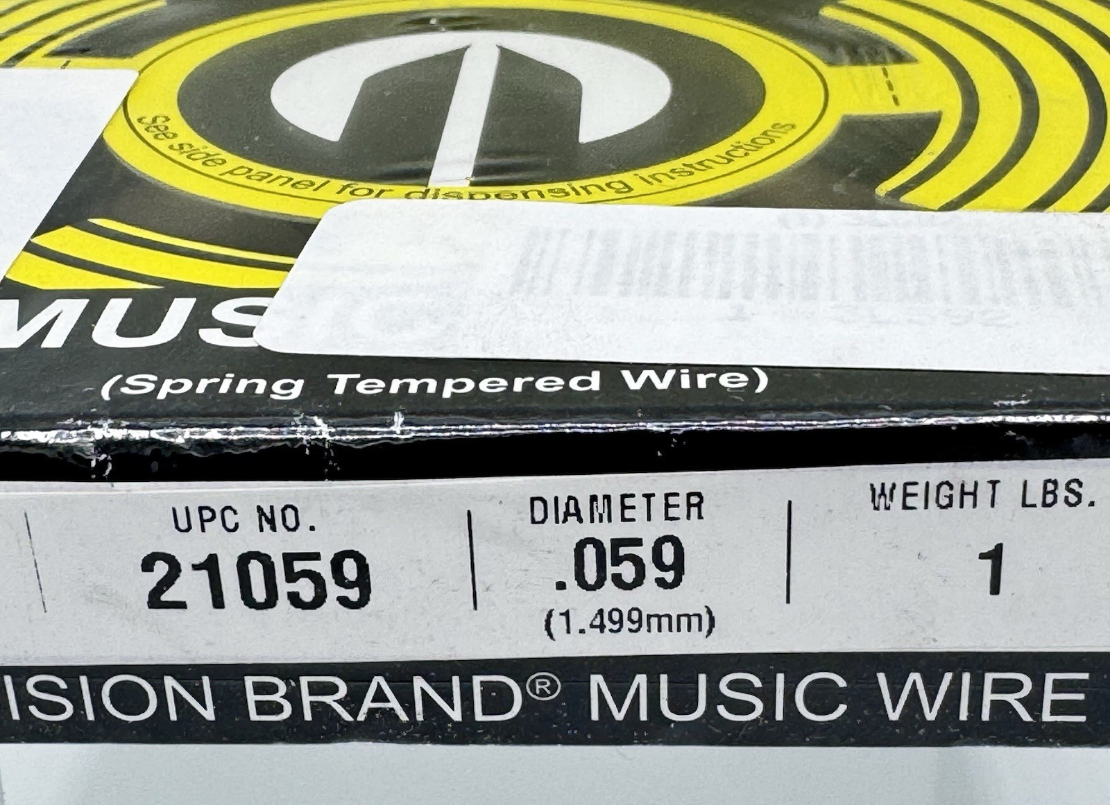 Precision Brand 21059 Music Wire .059 Spring Tempered 1 lb 144 ft Steel Wire