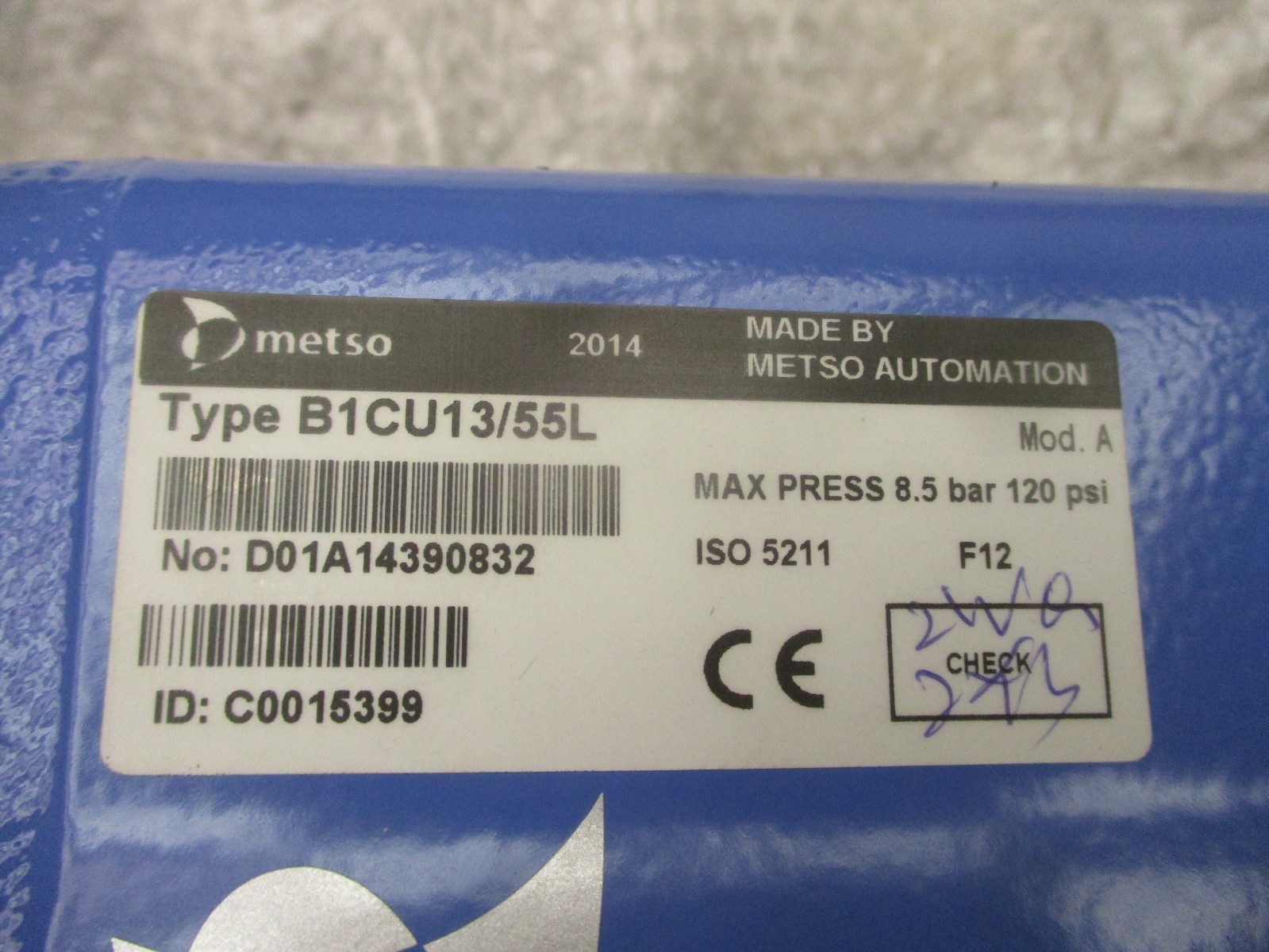New Open Box Metso B1CU13/55L Pneumatic Actuator 9.5 Bar 120 PSI 52869PRX