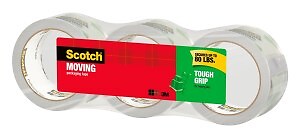 Scotch Tough Grip Moving Packaging Tape 3500-40-3, 1.88 in x 43.7 (Case of 12)