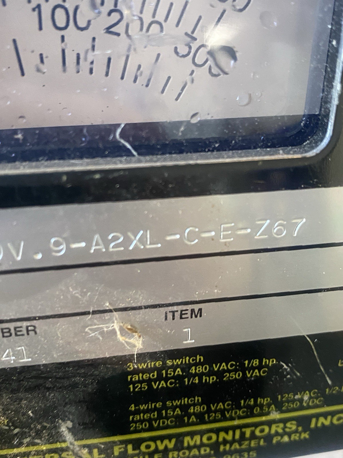 Universa Flow Monitor MN-ASB-300LGM-12-300V.9-A2XL-C-E-Z67 Type 4X 129337