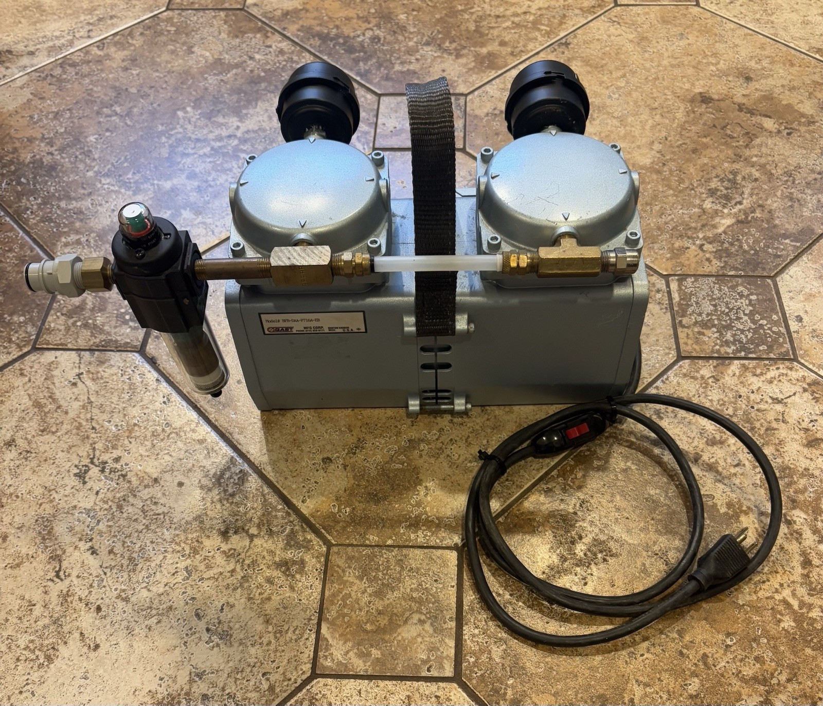 Set of Two-Air Compressor: Gast Model Number : BFB-DAA-P716A-EB