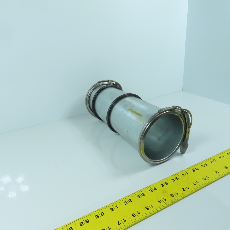 4″ Quick Clamp Rolled Edge Galvanized Steel Duct Pipe Coupling 11-3/4″ OAL