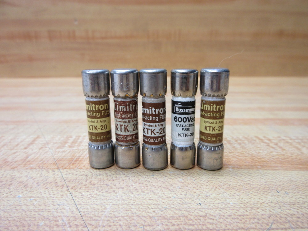 Buss KTK-20 Bussmann Fuse Cross Ref 4XC44 (Pack of 5)