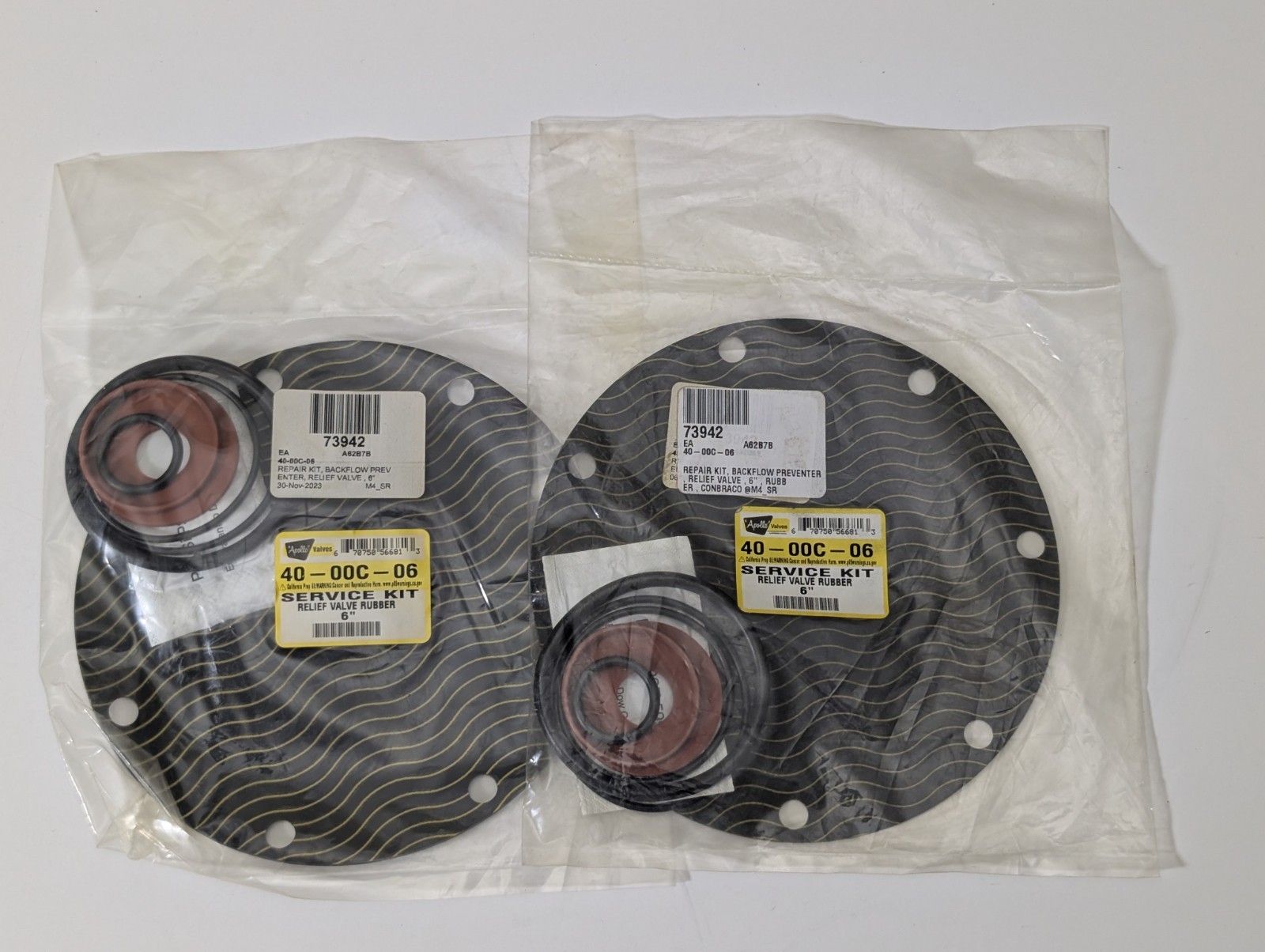 2x Apollo Valves 40-00C-06 Service Kit Relief Valve Rubber 6″ Backflow Preventer