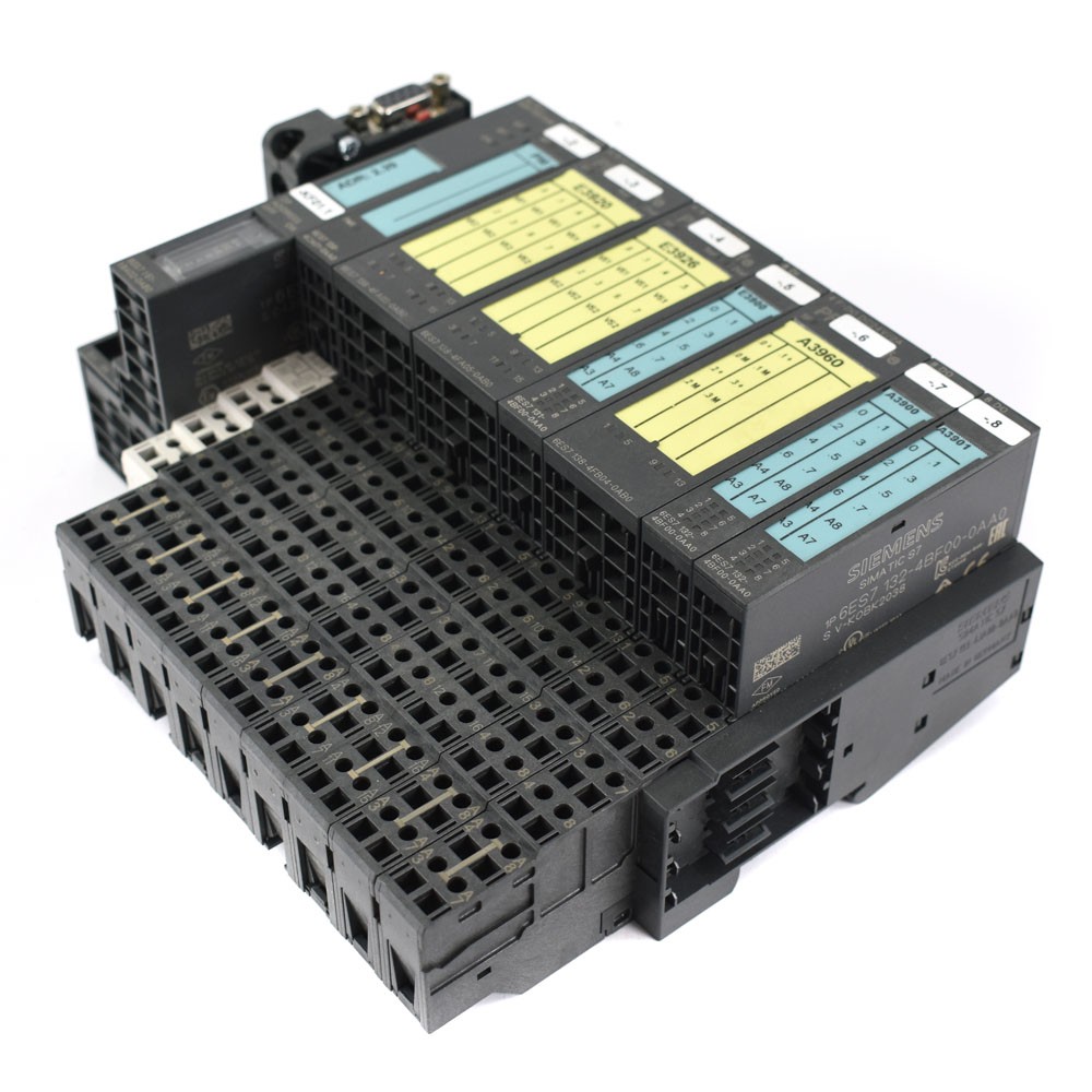 Siemens Simatic S7 6ES7 PLC Assembly w/ Interface, Power, Input, I/O Modules +