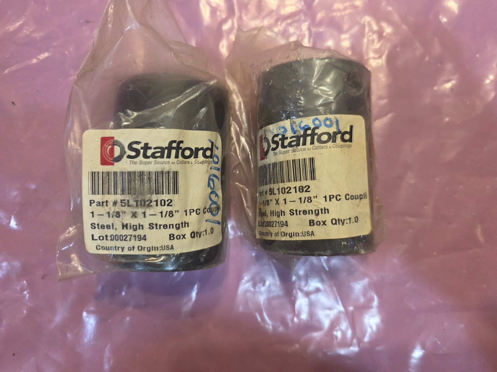 1 PC STAFFORD 5L102102 1 1/8″ X 1 1/8″ 1 PC STEEL COUPLING Free Shipping