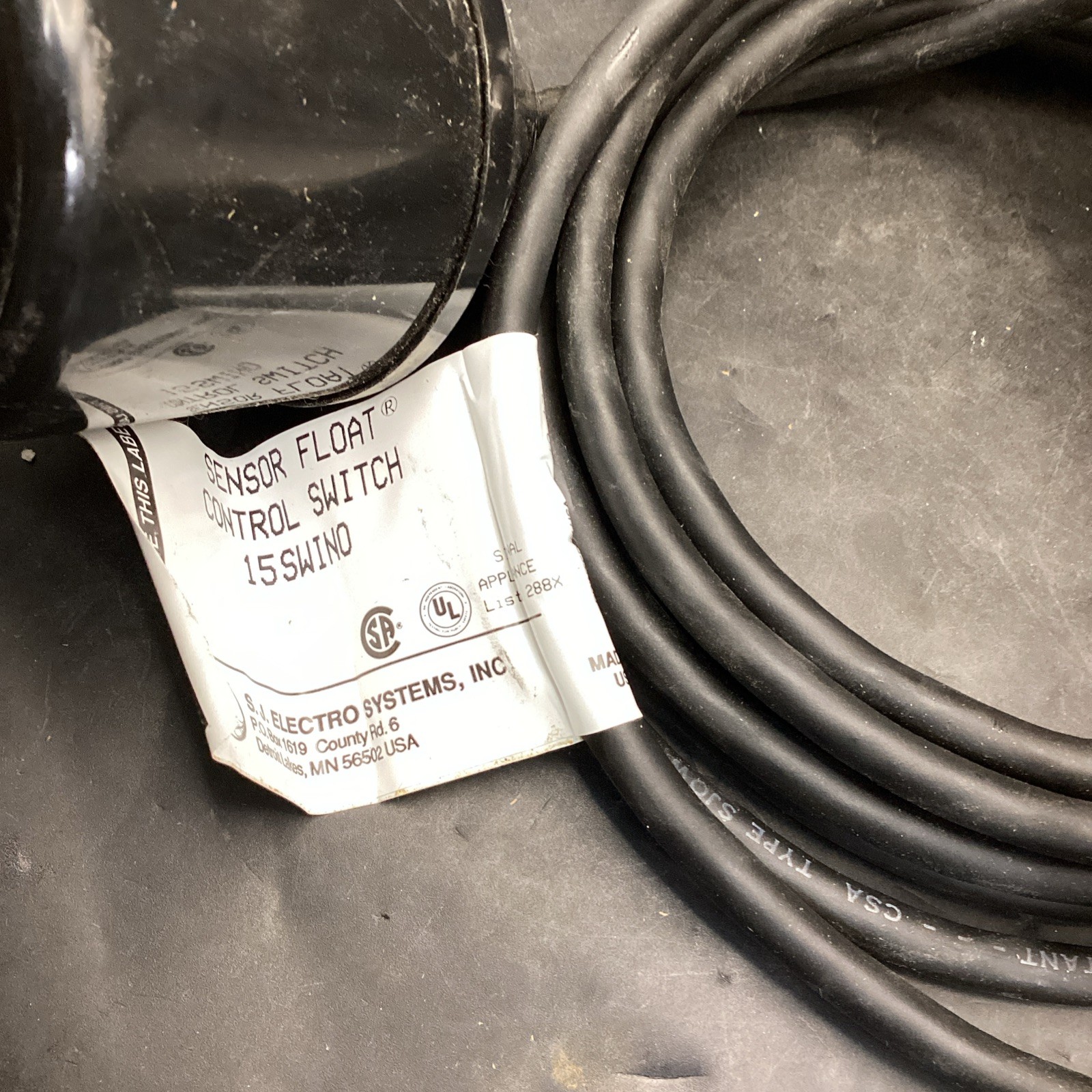 SJE- 15SWINO Rhombus sensor float Series 101 13 Amp 120 Vac Float Only