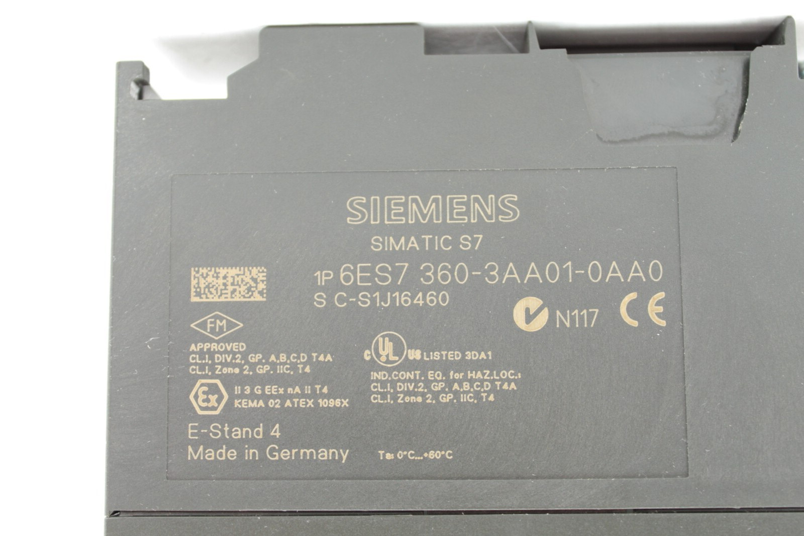 Siemens 6ES7 360-3AA01-0AA0 Simatic S7 Interface Module (No Front Cover)