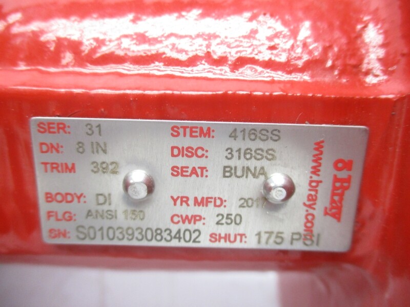 BRAY INTERNATIONAL SERIES 31 175PSI 8″ NSNP