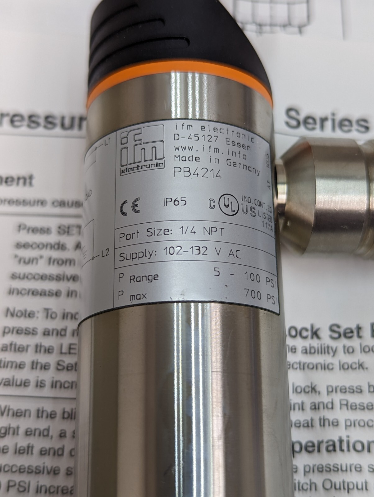 IFM Efector PB4214 Electronic Pressure Sensor NEW [OF47]