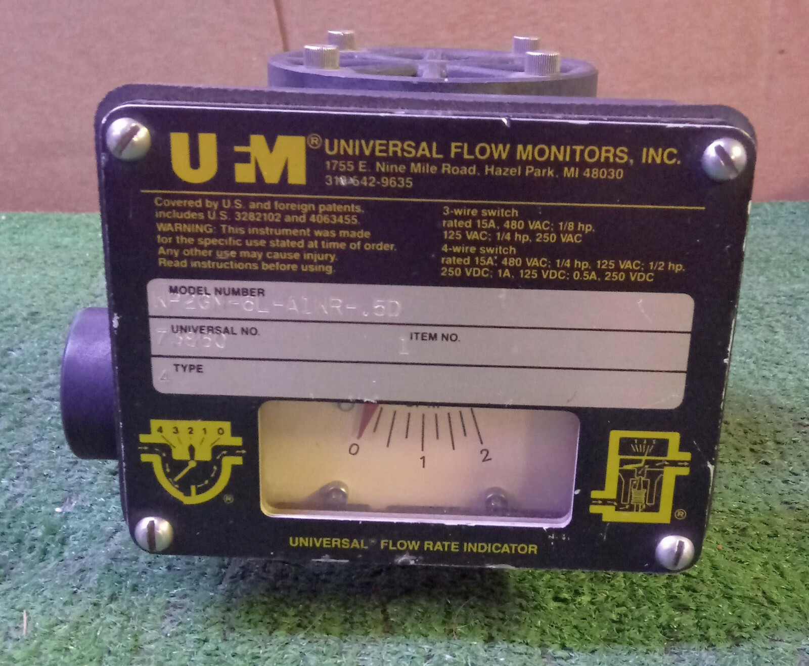 1 USED UFM WP2GM-6L-A1WR-.5D TYPE 4 UNIVERSAL FLOW RATE INDICATOR **MAKE OFFER**